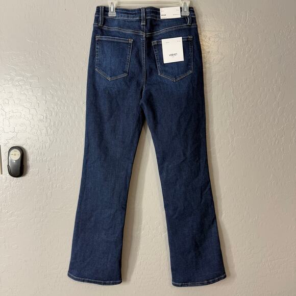Vervet Womens Skylar High Rise Boot Cut Denim Jeans, 29, Dark Bluee - Picture 2 of 6